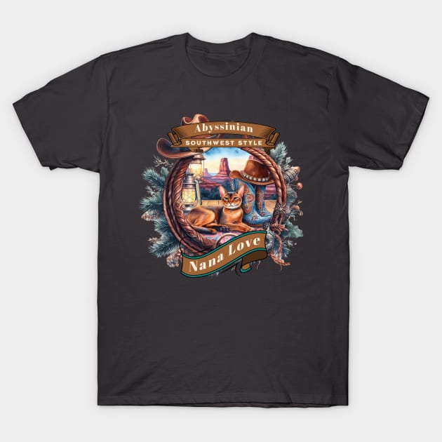 Sedona Cat Southwest Style Nana Love 36A T-Shirt by catsloveart